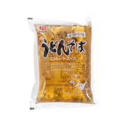 Udon & buckwheat soup packet, sealed brown sachet with front graphics