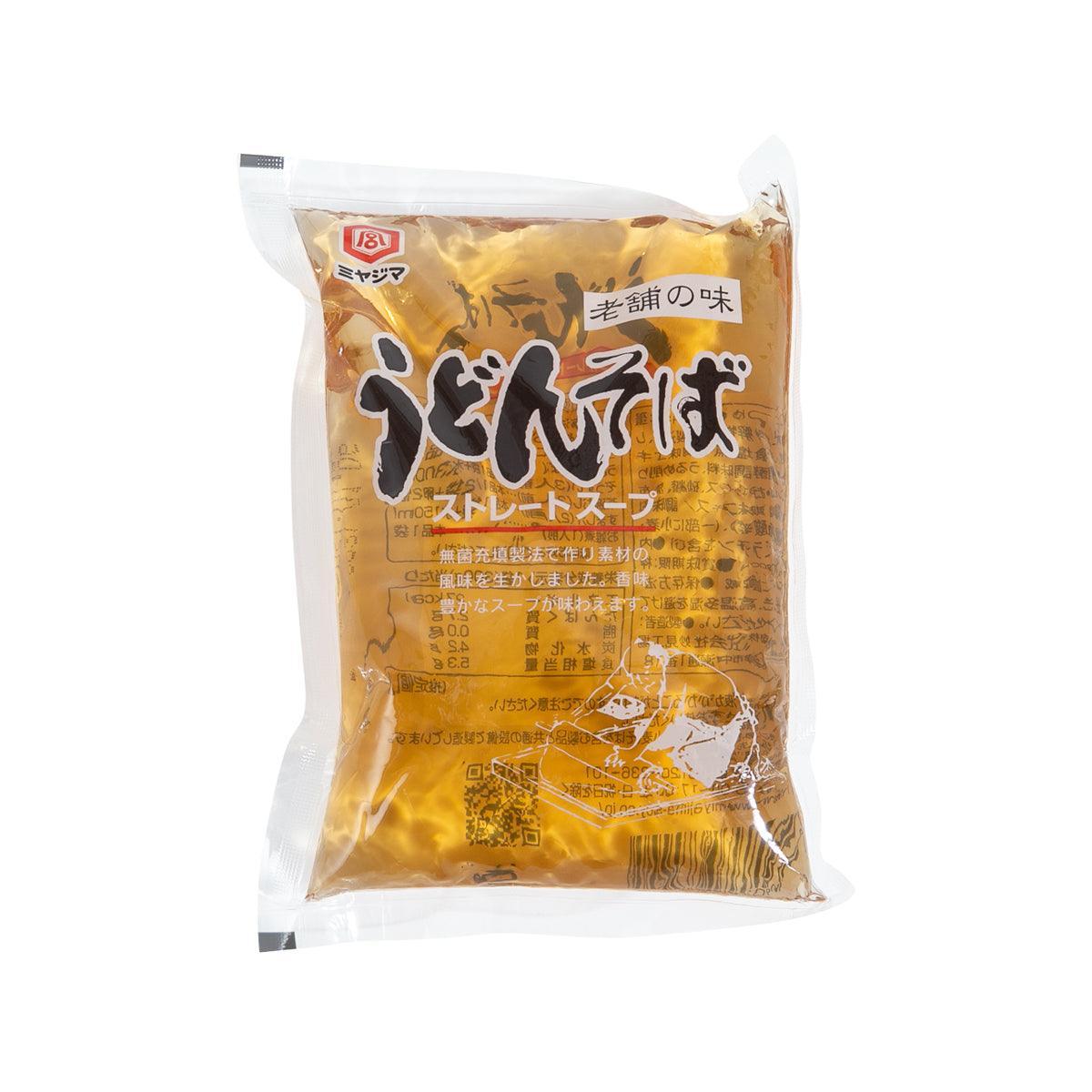 Udon & buckwheat soup packet, sealed brown sachet with front graphics