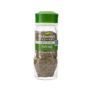 MCCORMICK Organic thyme jar with green lid and dried herb inside