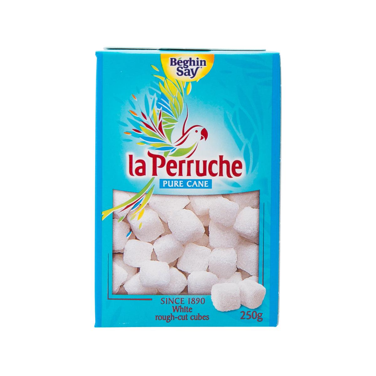 LA PERRUCHE white cane sugar cubes, 250g packet with rough-cut cubes
