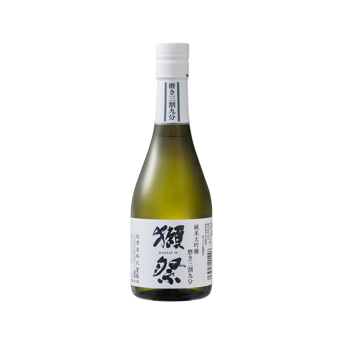 DASSAI 39 Junmai Daiginjo sake bottle, 300 mL, with white label and cap
