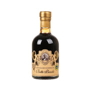 7-year aged balsamic vinegar bottle with gold cap and ornate front label