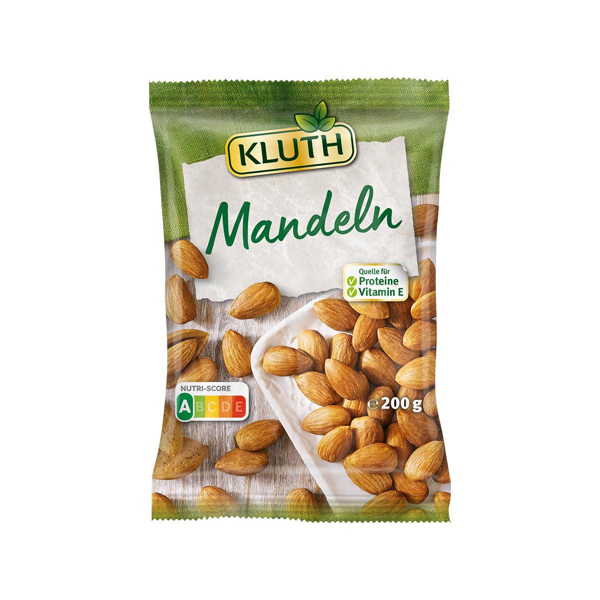 KLUTH raw almonds pack with brown almonds, 200 g