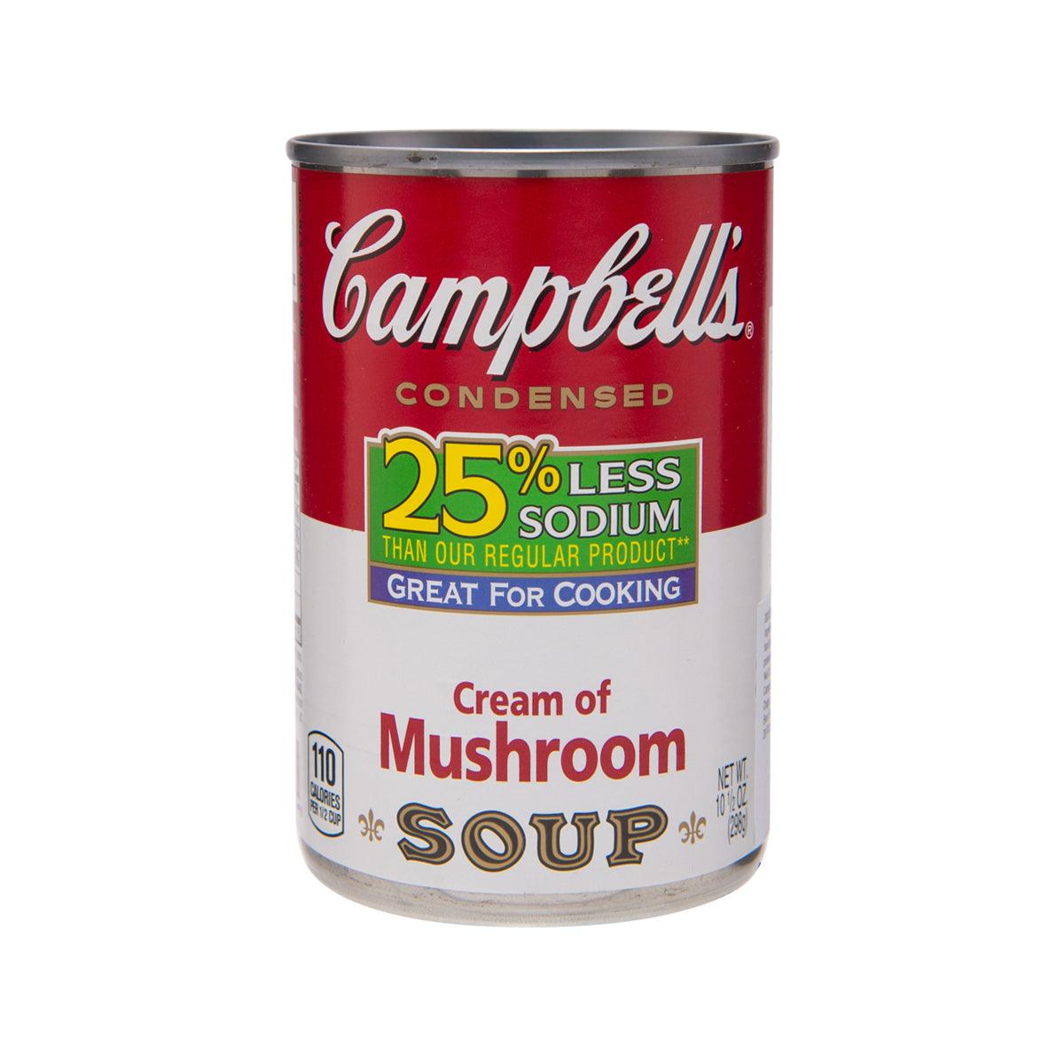 Campbell's 25% less sodium cream of mushroom soup can