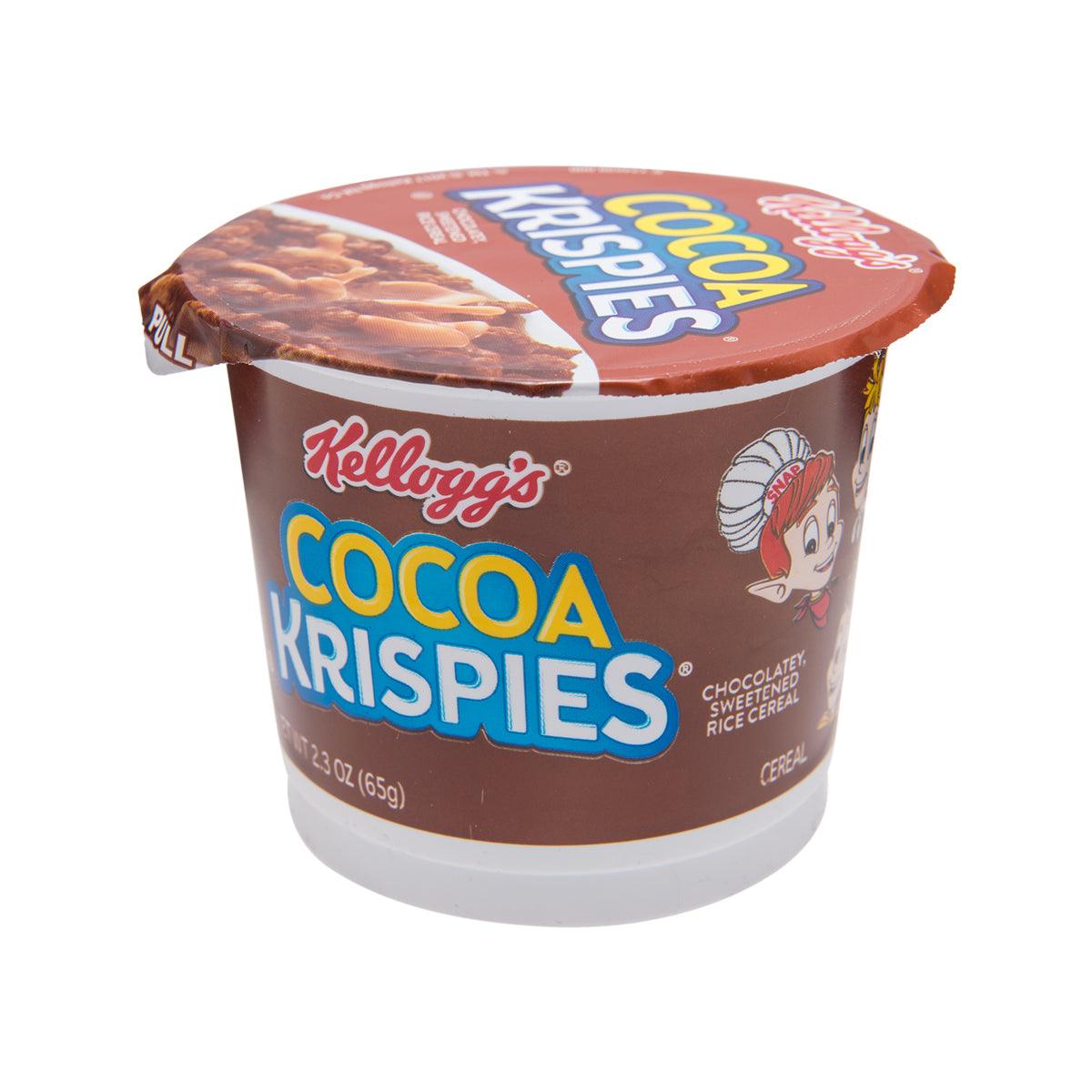 KELLOGG'S Cocoa Krispies cereal cup, 65g, brown with logo and foil top