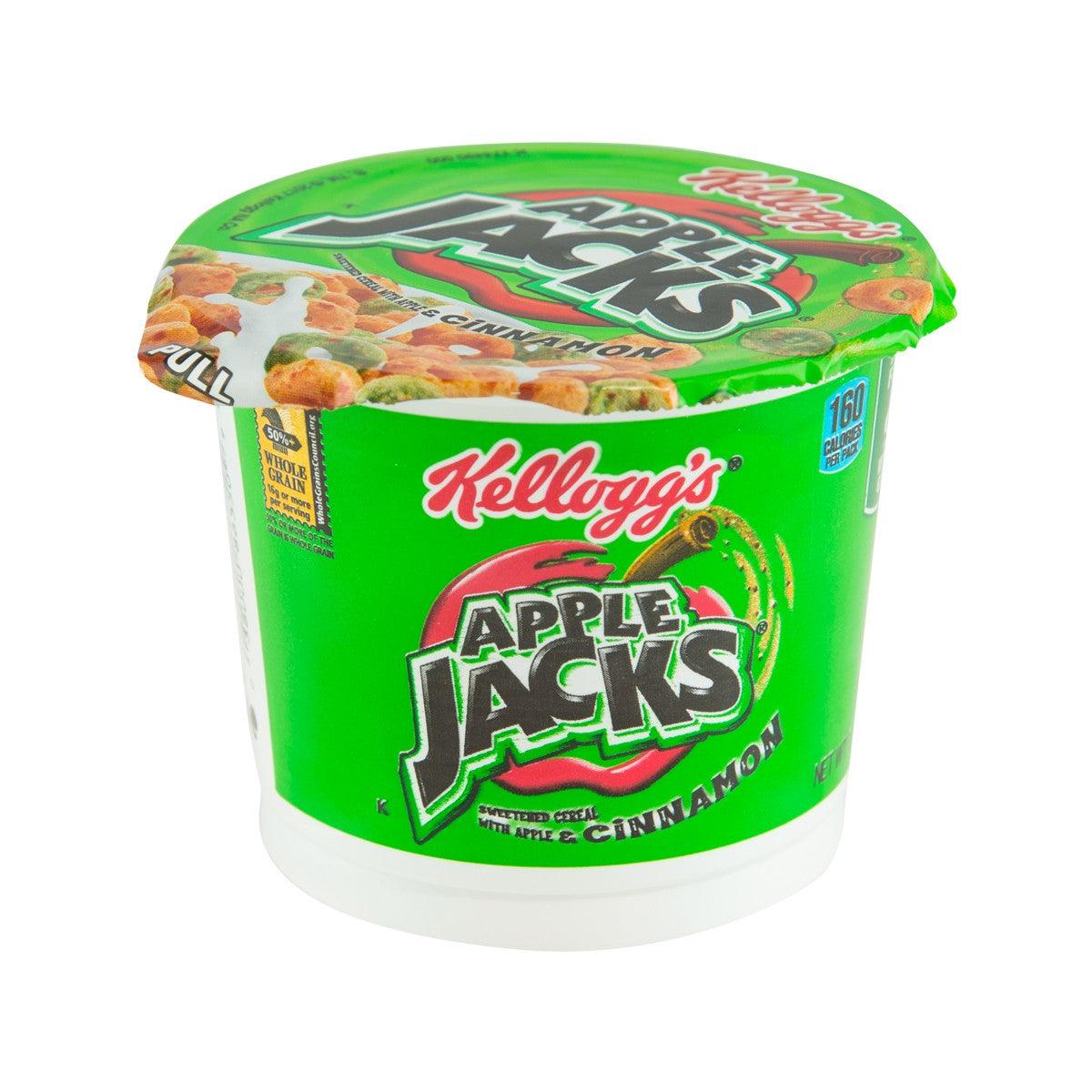 KELLOGG'S Apple Jacks cereal cup, green with apple & cinnamon branding