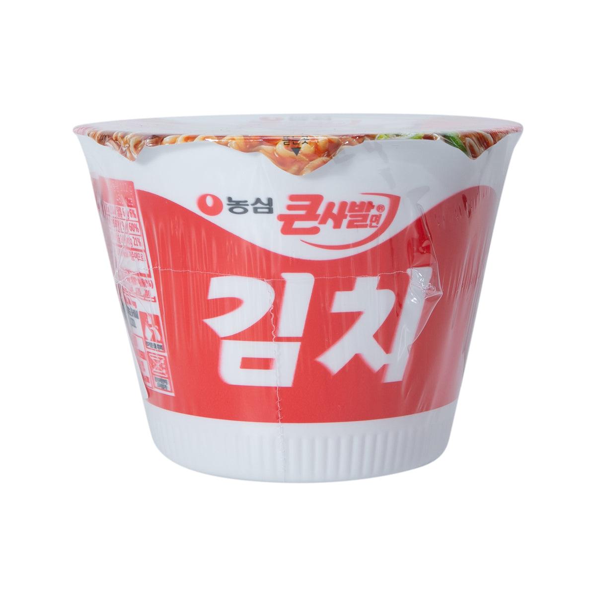 NONG SHIM kimchi big bowl noodle cup, red and white label