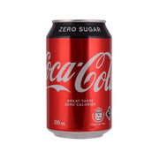 Red Coca-Cola Zero Sugar can, 330 mL, with Coca-Cola and Zero Sugar logos