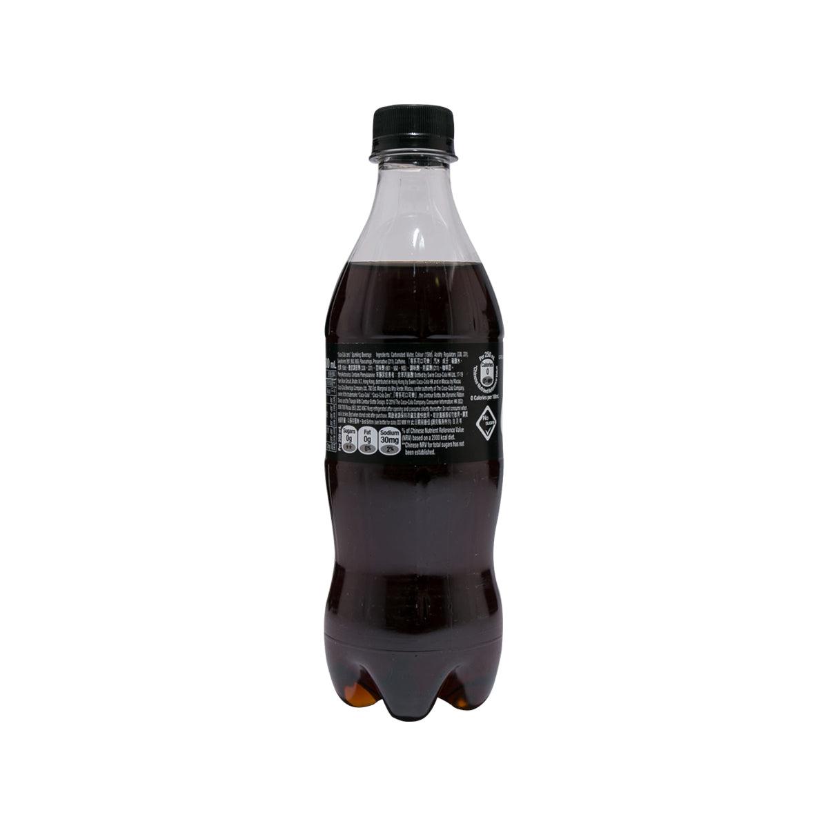 Coca-Cola Coke Zero PET bottle, 500 mL, back label view