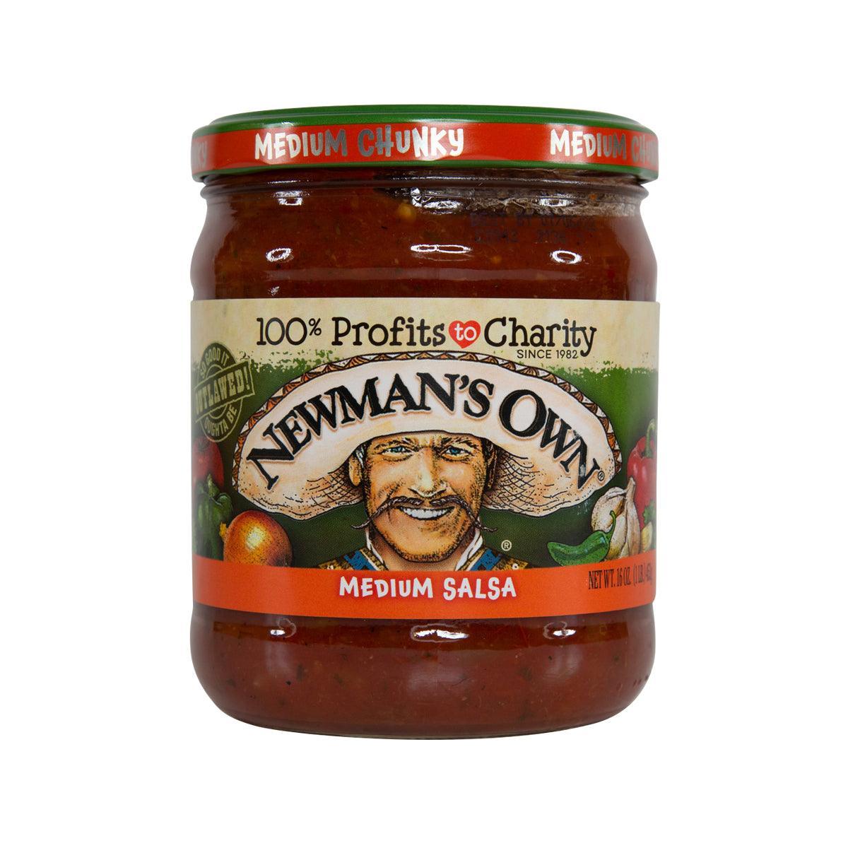 NEWMAN Medium Salsa jar with green-red label and metal lid