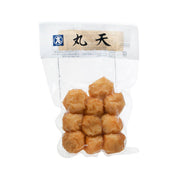 Deep-fried fish cake balls in a sealed bag, golden-brown pieces.