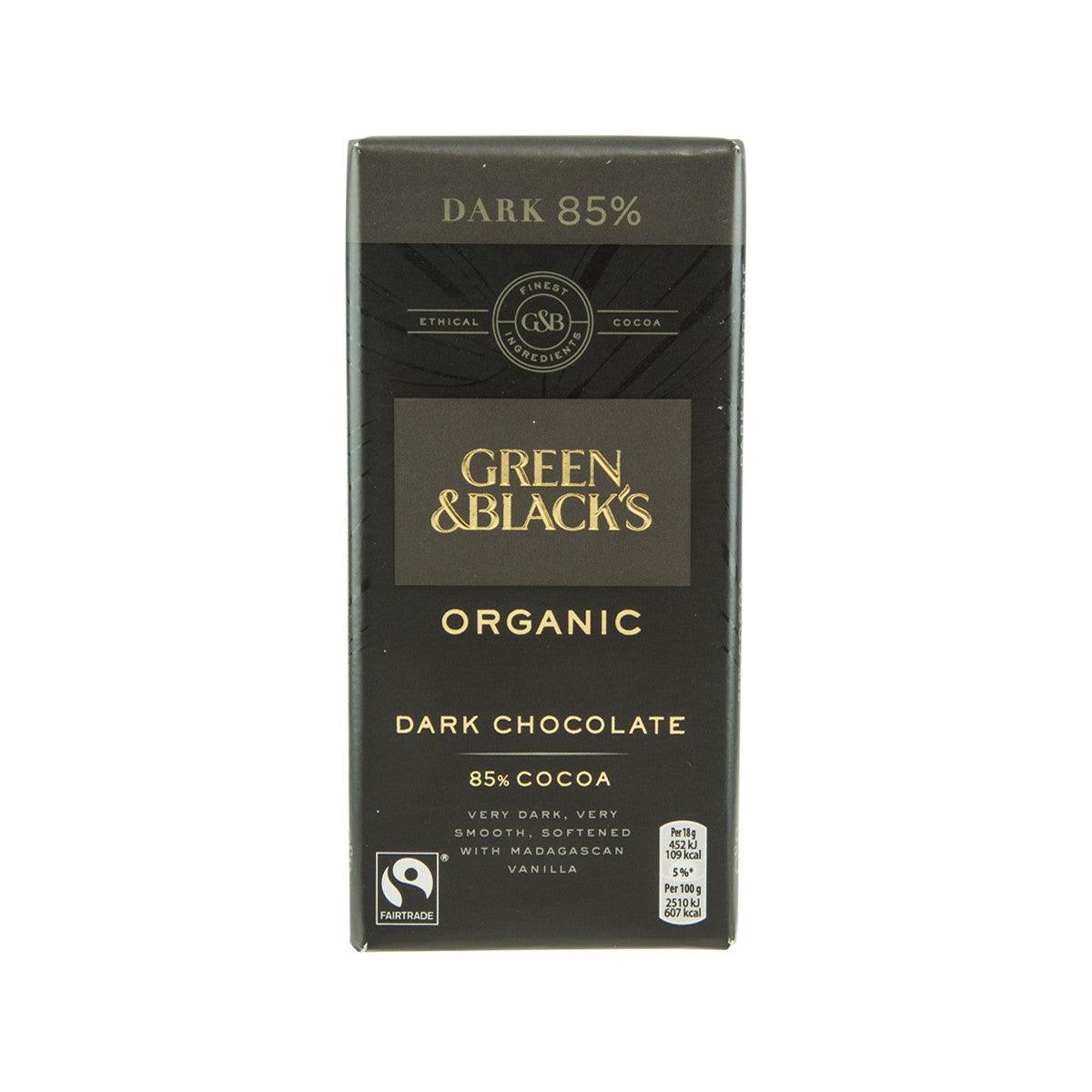 Green & Black's organic dark chocolate bar, 85% cocoa, 90 g