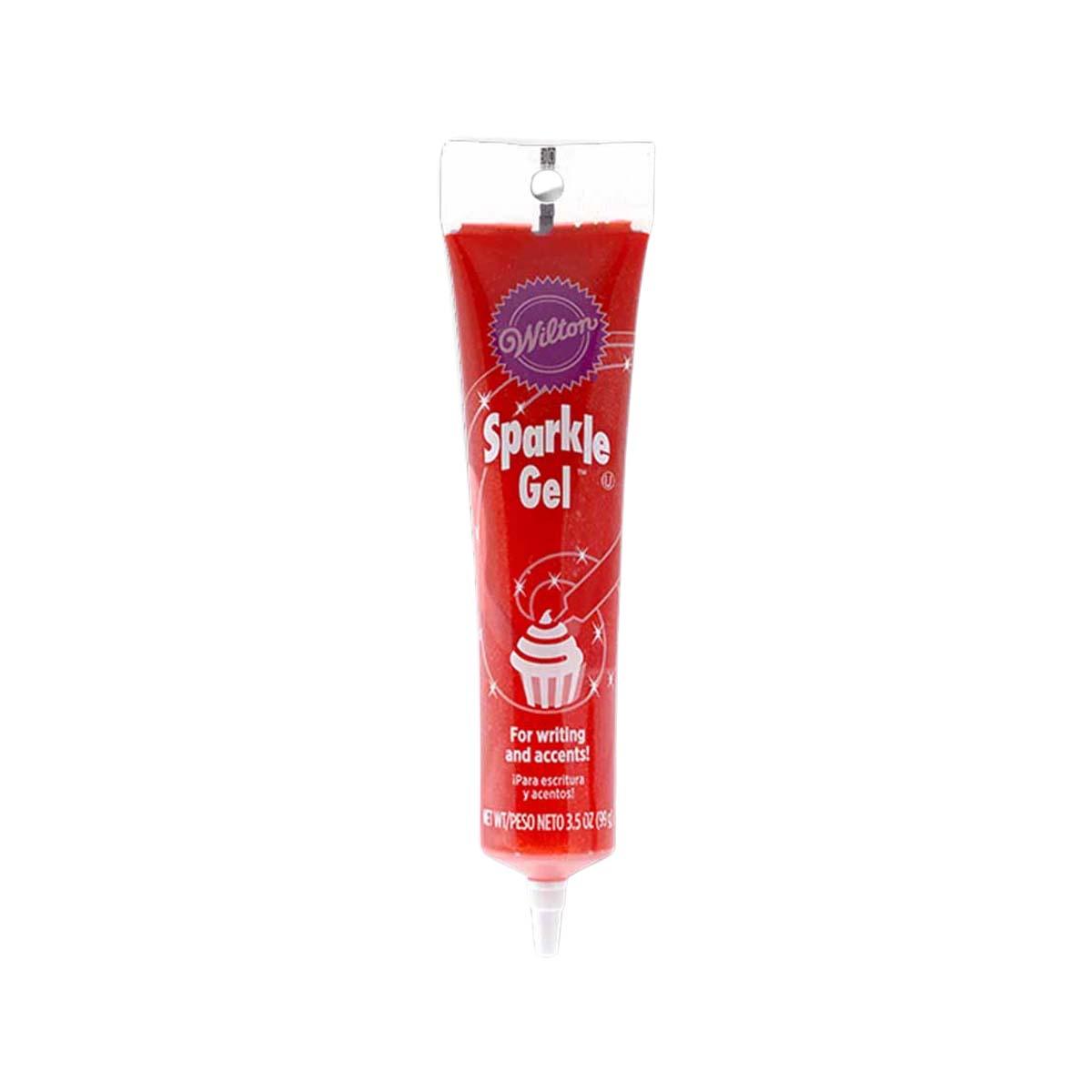 WILTON sparkle gel red tube, 99 g, for writing and craft accents.