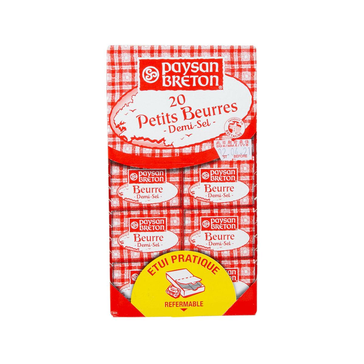 PAYSAN BRETON demi-salted butter package, red check design, 200g