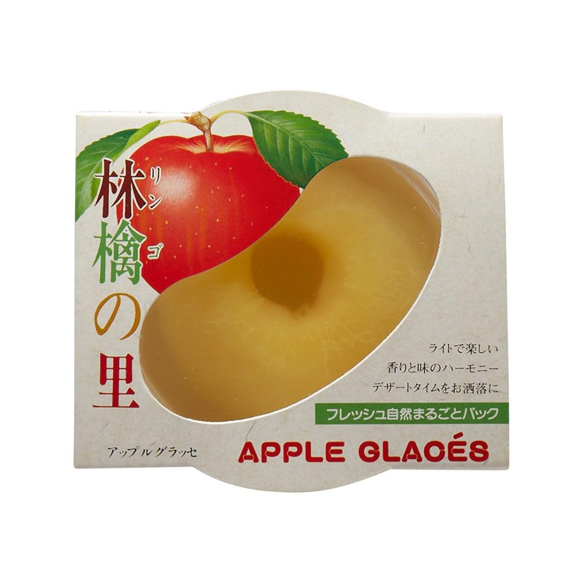 Apple jelly in a box with apple graphic and Japanese text