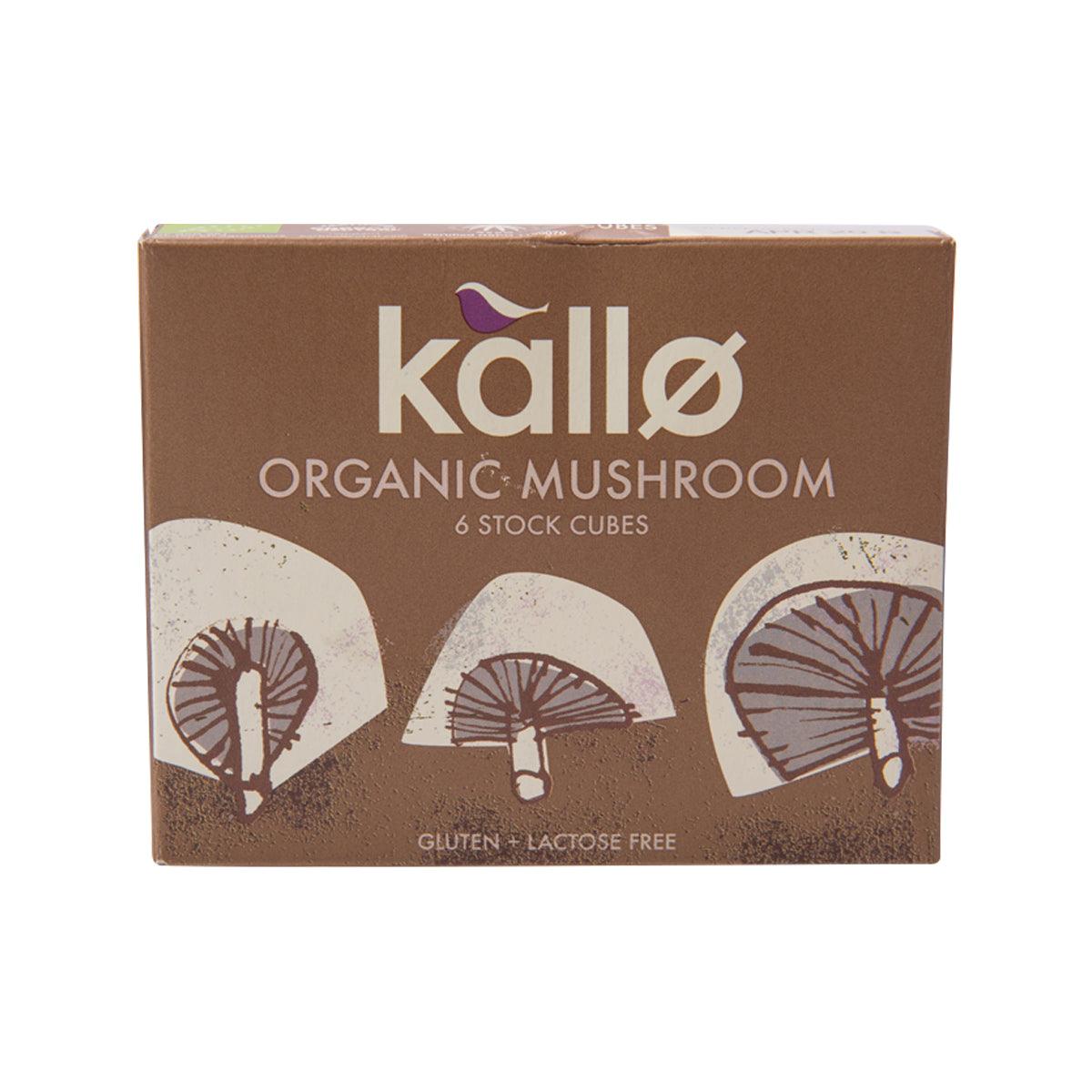 KALLO organic mushroom stock cubes box, 6 stock cubes, gluten-free