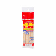 Cheese fish sausage snack pouch with red front label and Japanese text