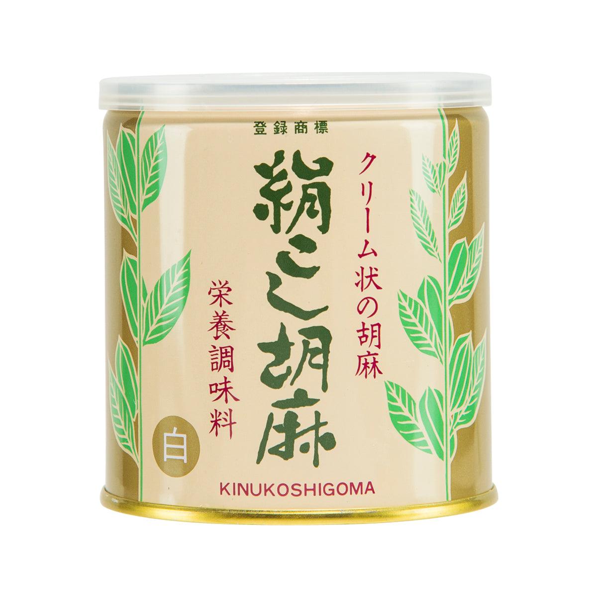 OOMURAYA smooth white sesame paste jar, front label on glass container