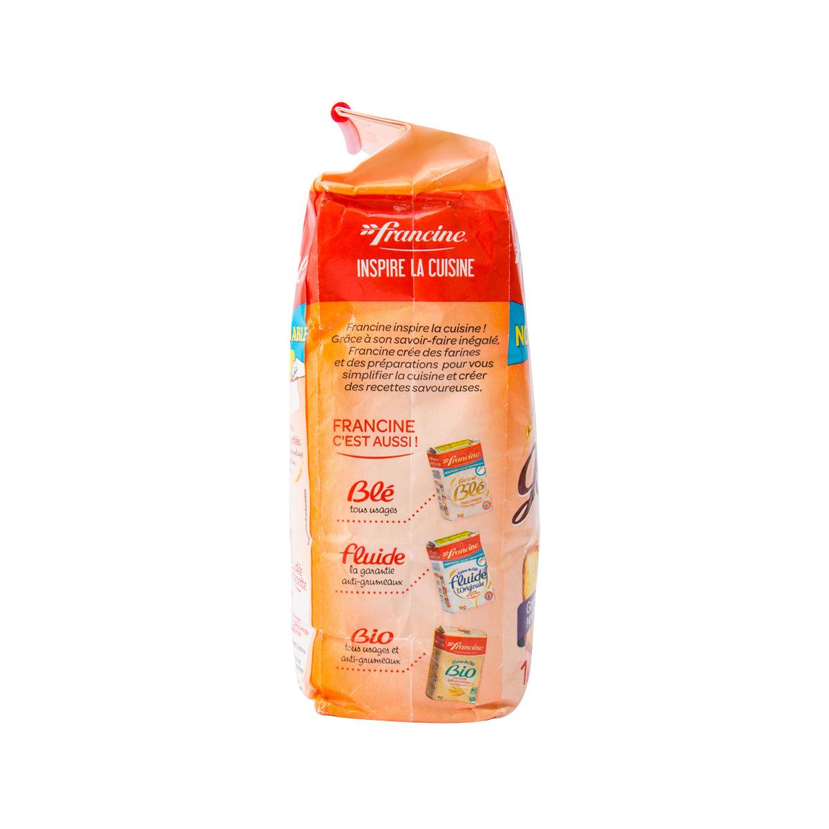 Resealable cake flour bag, front panel with BIO label, orange top seal
