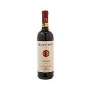Ruffino Aziano Chianti Classico wine bottle with red foil cap and cream label