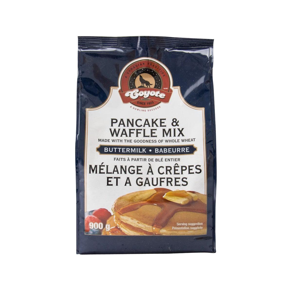 COYOTE Pancake & Waffle Mix pouch, front view with brand and 900 g label