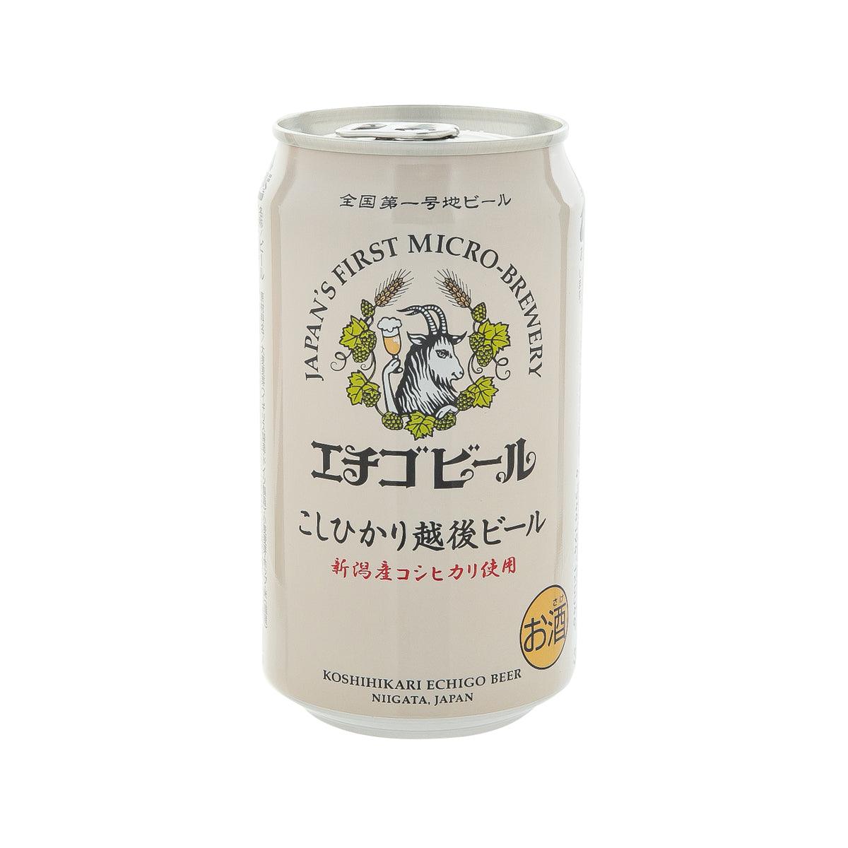 Cream beer can with pull-tab lid, micro-brewery logo and Japanese label