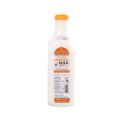 Organic homogenized milk bottle, 1L, orange cap, front label