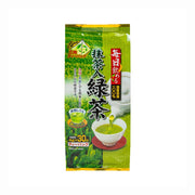 SURUGAEN powdered green tea pouch, green tea bag mix, front label, 120 g