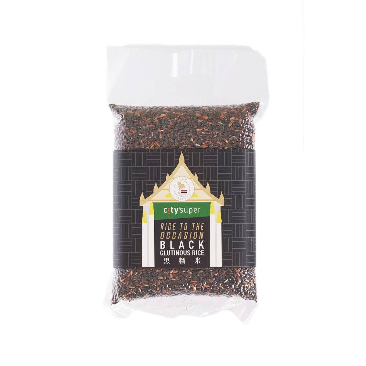1kg black glutinous rice bag with CITYSUPER label