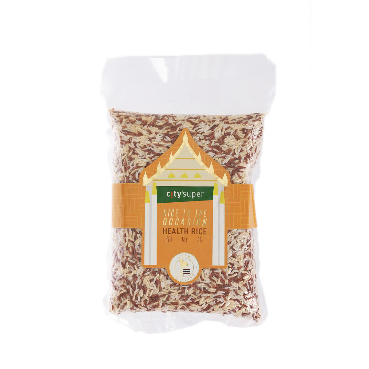 Rice health bag with multicolored red-brown grains, CITYSUPER label, 1kg pack