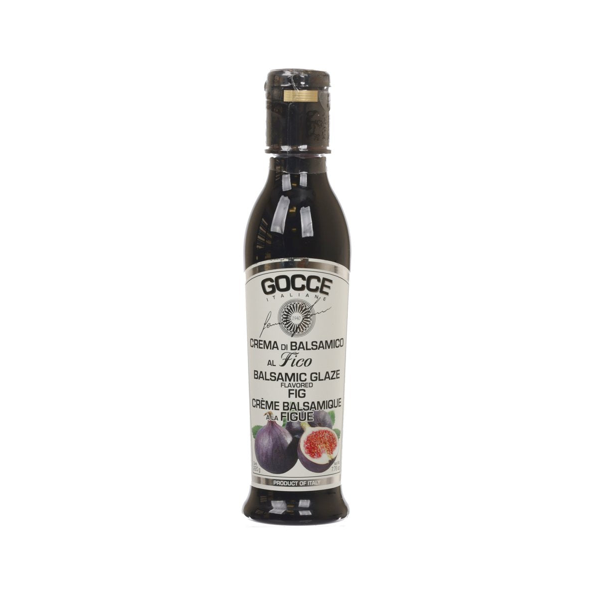 GOCCE fig flavored balsamic glaze bottle, 220g glass condiment