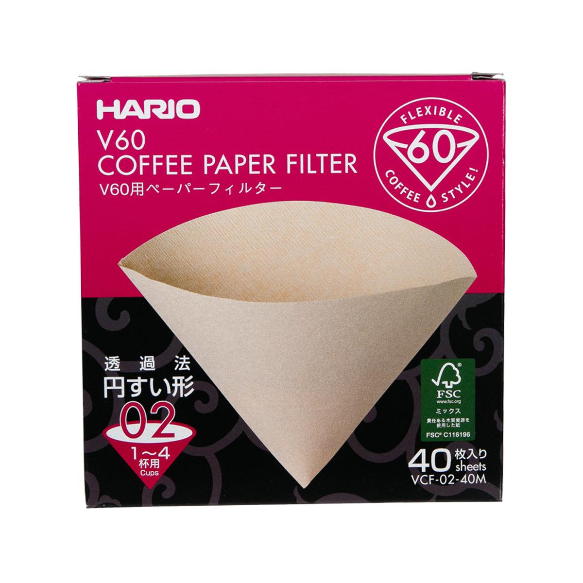Coffee paper filter box for V60, flexible 02 size, 40 sheets