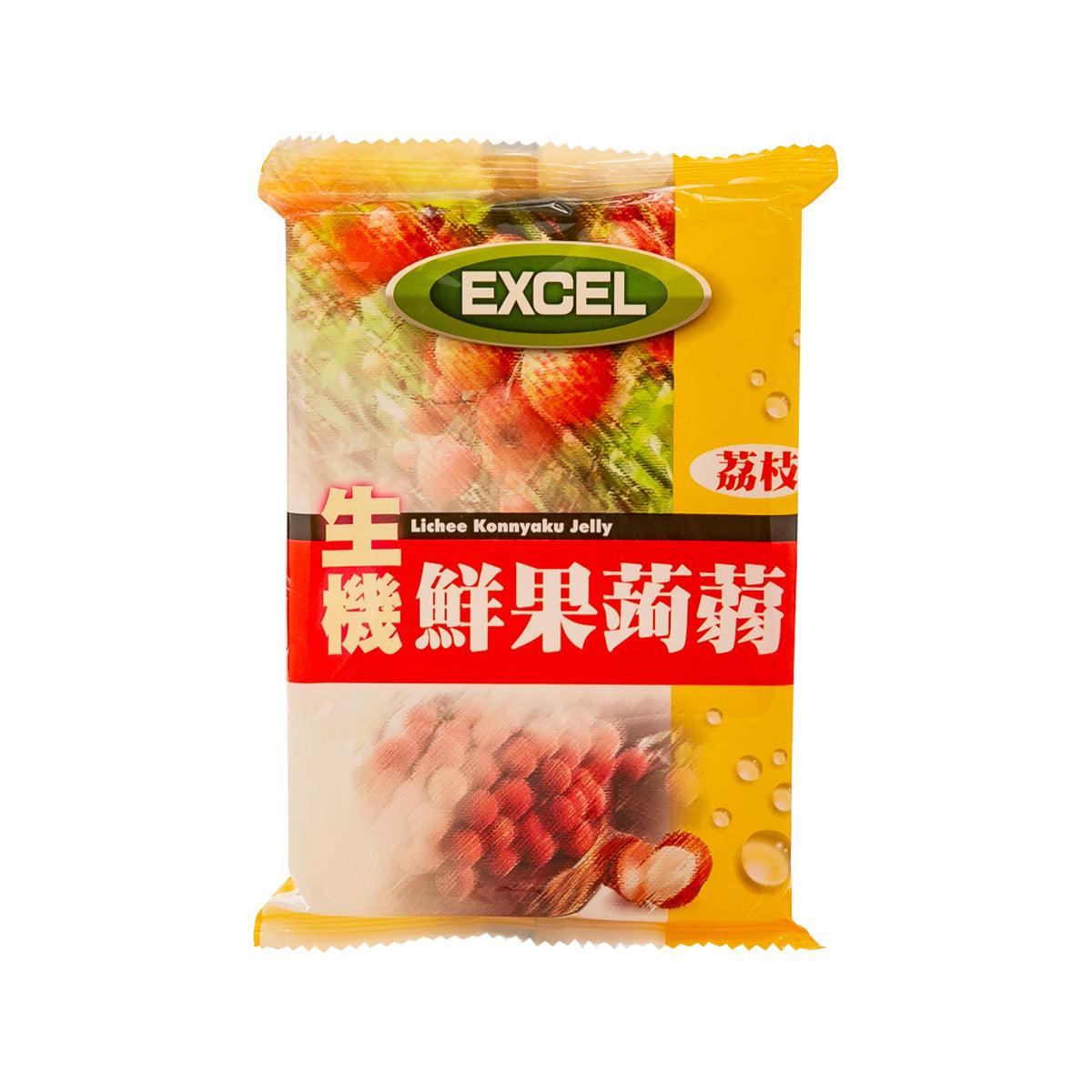 EXCEL Lichee konnyaku jelly snack pouch with fruit jelly pieces
