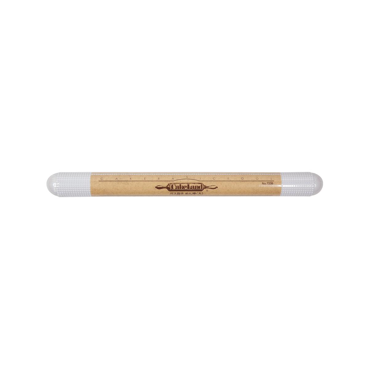 CAKELAND rolling bar with wooden center insert and white textured grip ends
