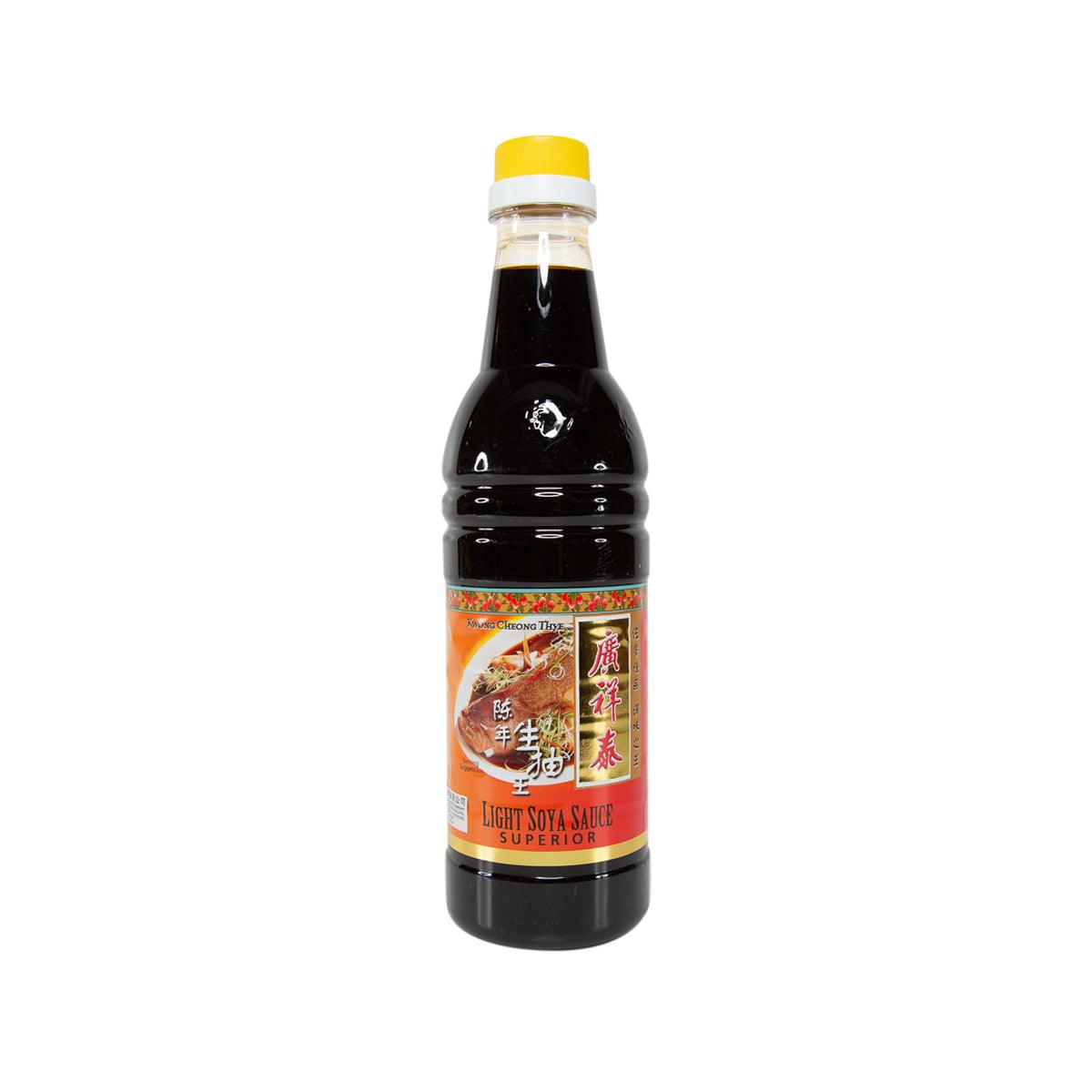 KWONG CHEONG THYE light soya sauce bottle, yellow cap, 640 mL