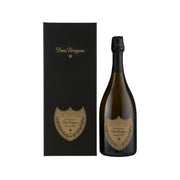 DOM PERIGNON vintage champagne bottle with black box and gold label, 750 mL