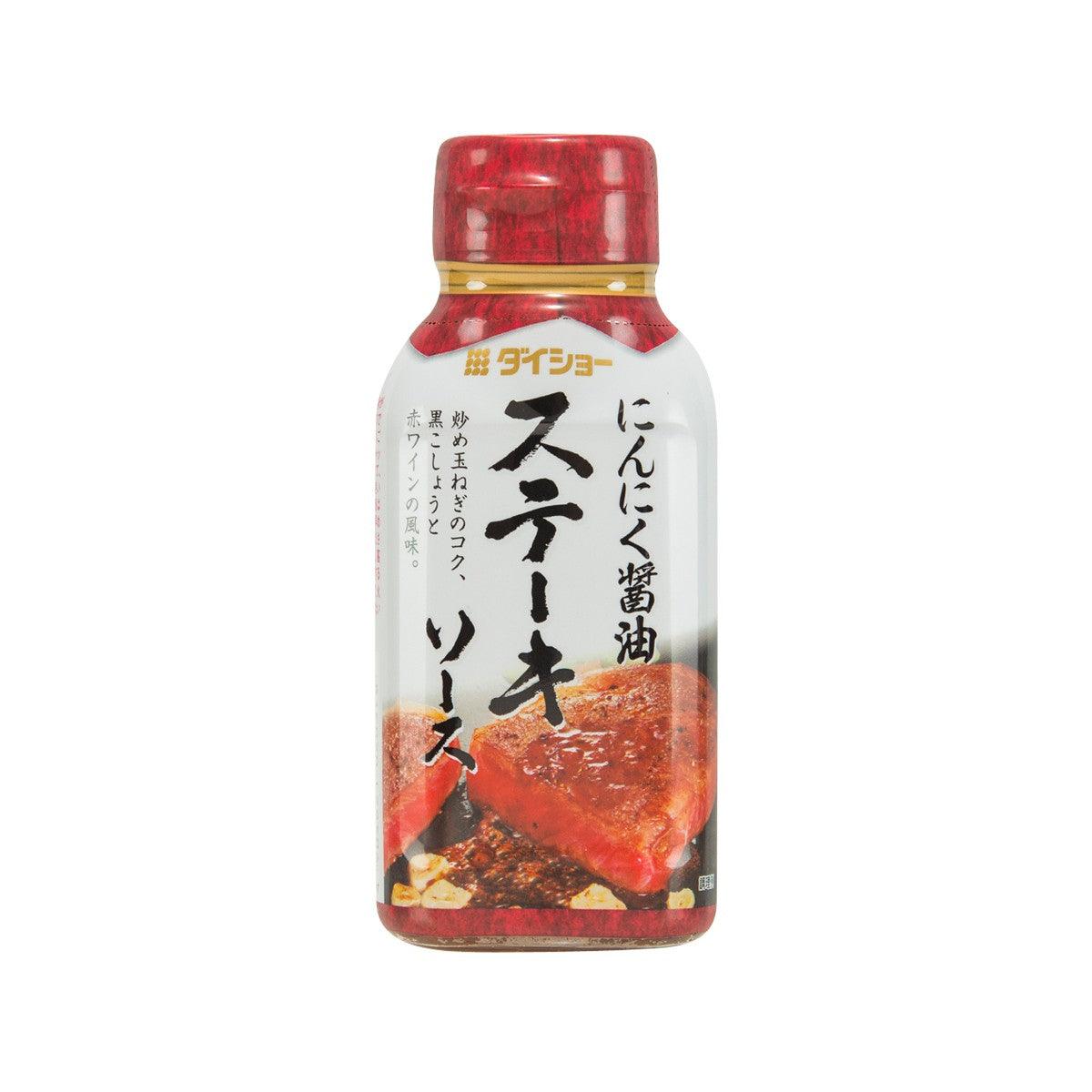 DAISHO steak sauce bottle with soy sauce and garlic, red cap, 170g