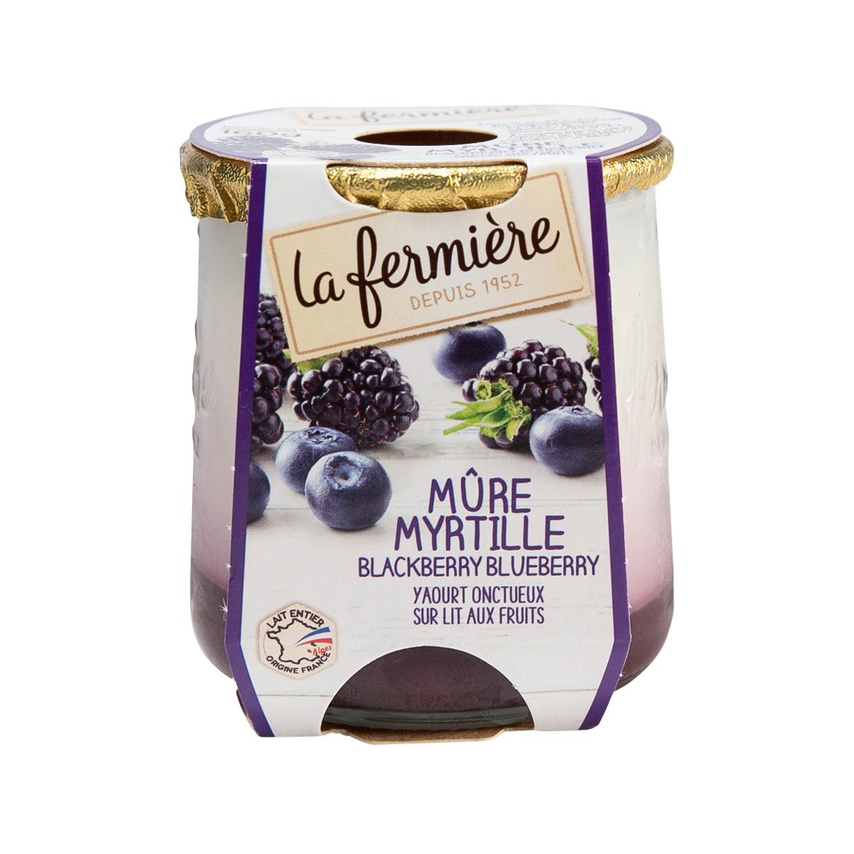 LA FERMIERE blackberry blueberry yogurt cup with foil lid