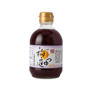 Soy sauce noodle sauce bottle, 300 mL, dark brown with gold cap and front label