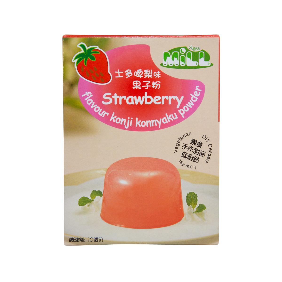 MILL strawberry konji konnyaku powder box, 100g, pink jelly illustration