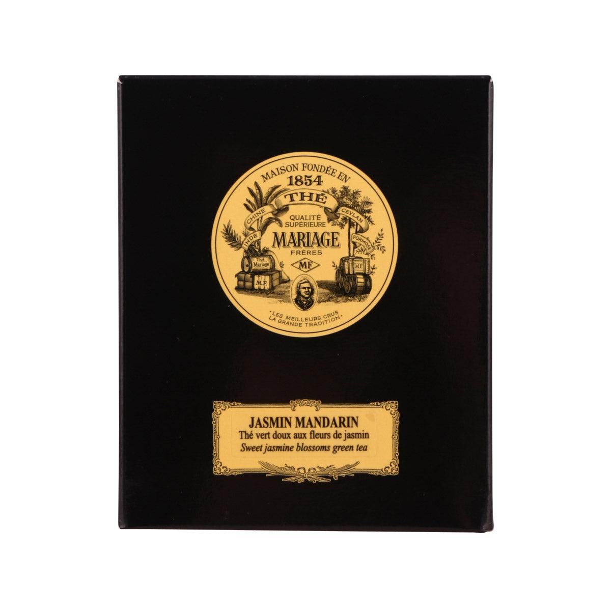 MARIAGE FRERES Jasmine Mandarin green tea gift box with gold logo and label