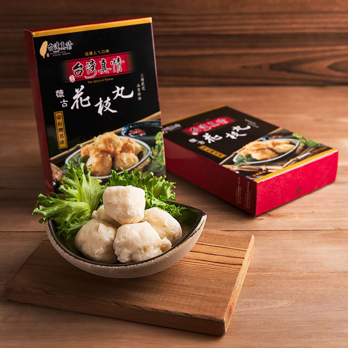 Cuttlefish ball seafood snack in bowl with boxed package, 291g