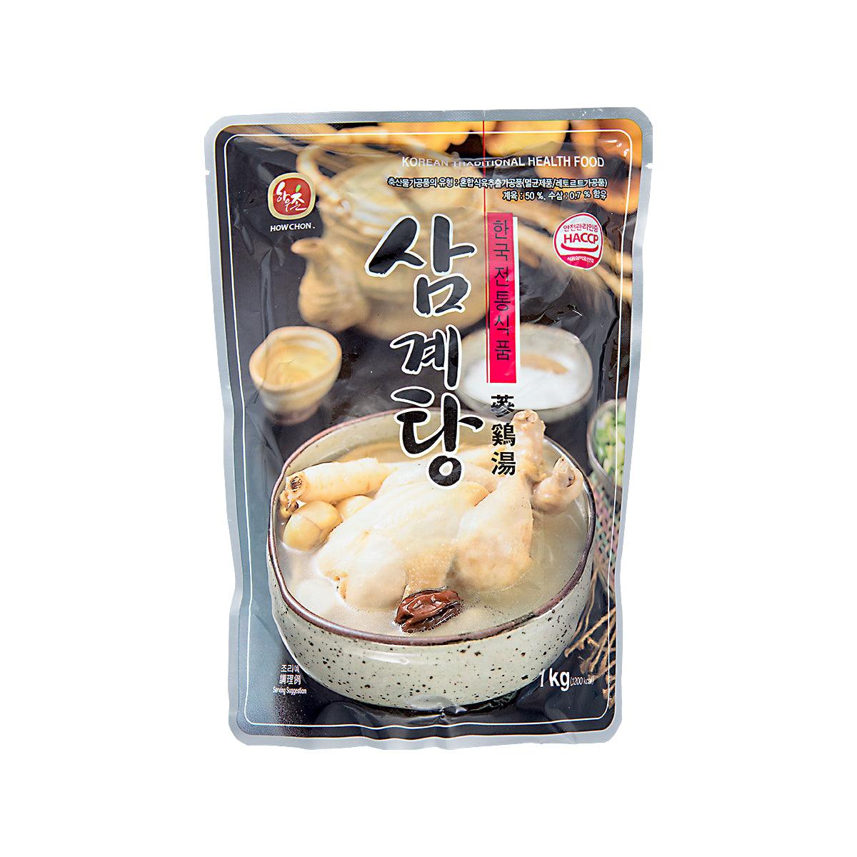 Packaged ginseng chicken stew with whole chicken in broth, 1kg pouch