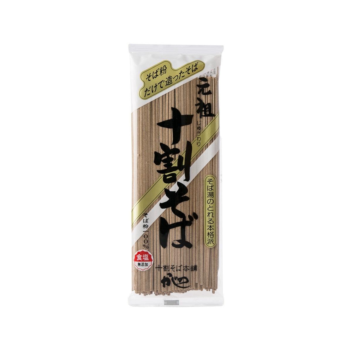 Juwari soba noodle packet with dried light-brown noodles, front label