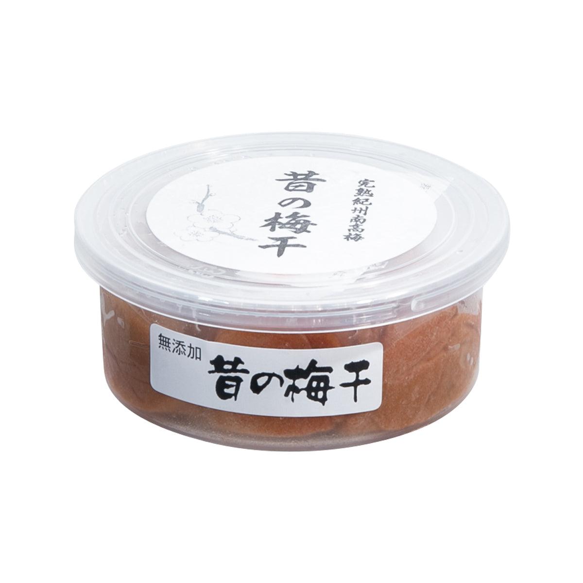 FUKAMI pickled plum container with translucent lid and brown preserved plums