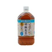 Sesame wheat tea bottle, 1050 mL, amber drink with white cap and front label.