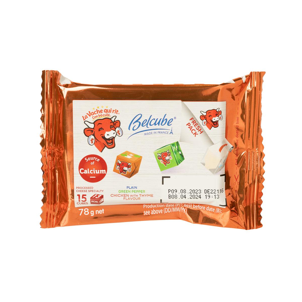 Belcube cheese spread in red foil package, 15 cubes, 78g