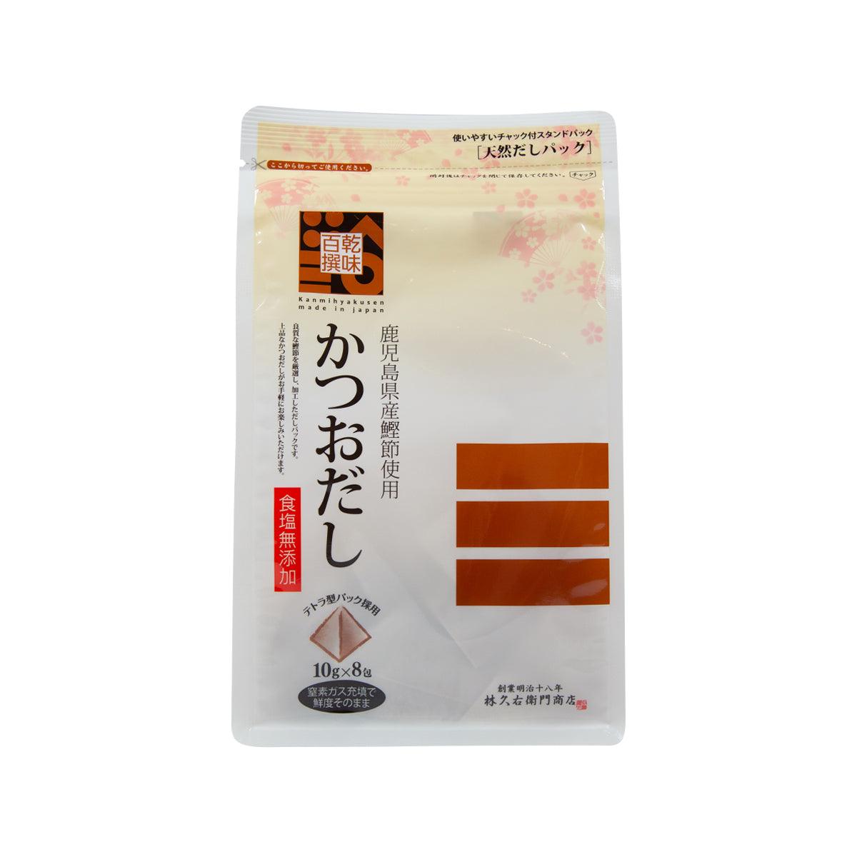 KYUEMON bonito natural soup stock sachet, white pouch with orange label window