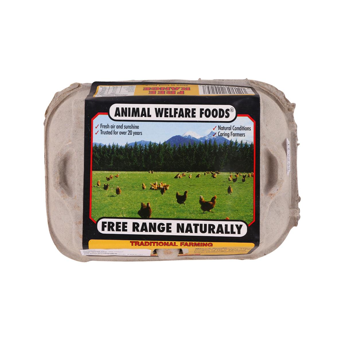 ZEALAND FARMS free range eggs carton with animal welfare foods label, 6 pcs