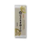 KANBUN dried Inaniwa udon noodle packet, beige paper pouch with label